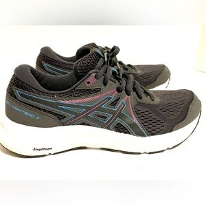 Asics Womens Gel-Contend 7 Gray/Charcoal /Pink Running Shoes Sneakers sz 8